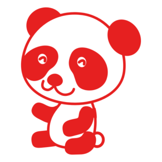 Joyful Panda Decal (Red)